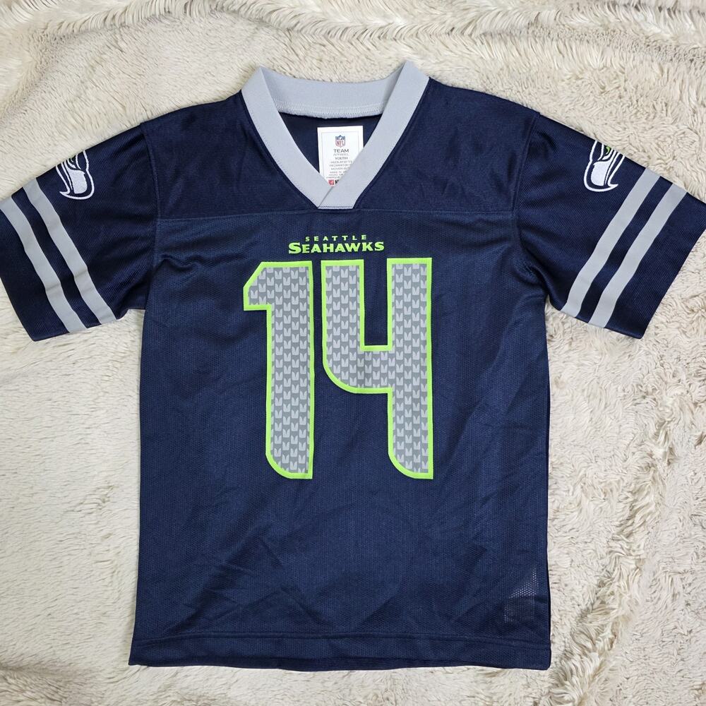 Seattle Seahawks Jersey DK Metcalf NFL Team Apparel Blue Boys Youth Medium 8/10